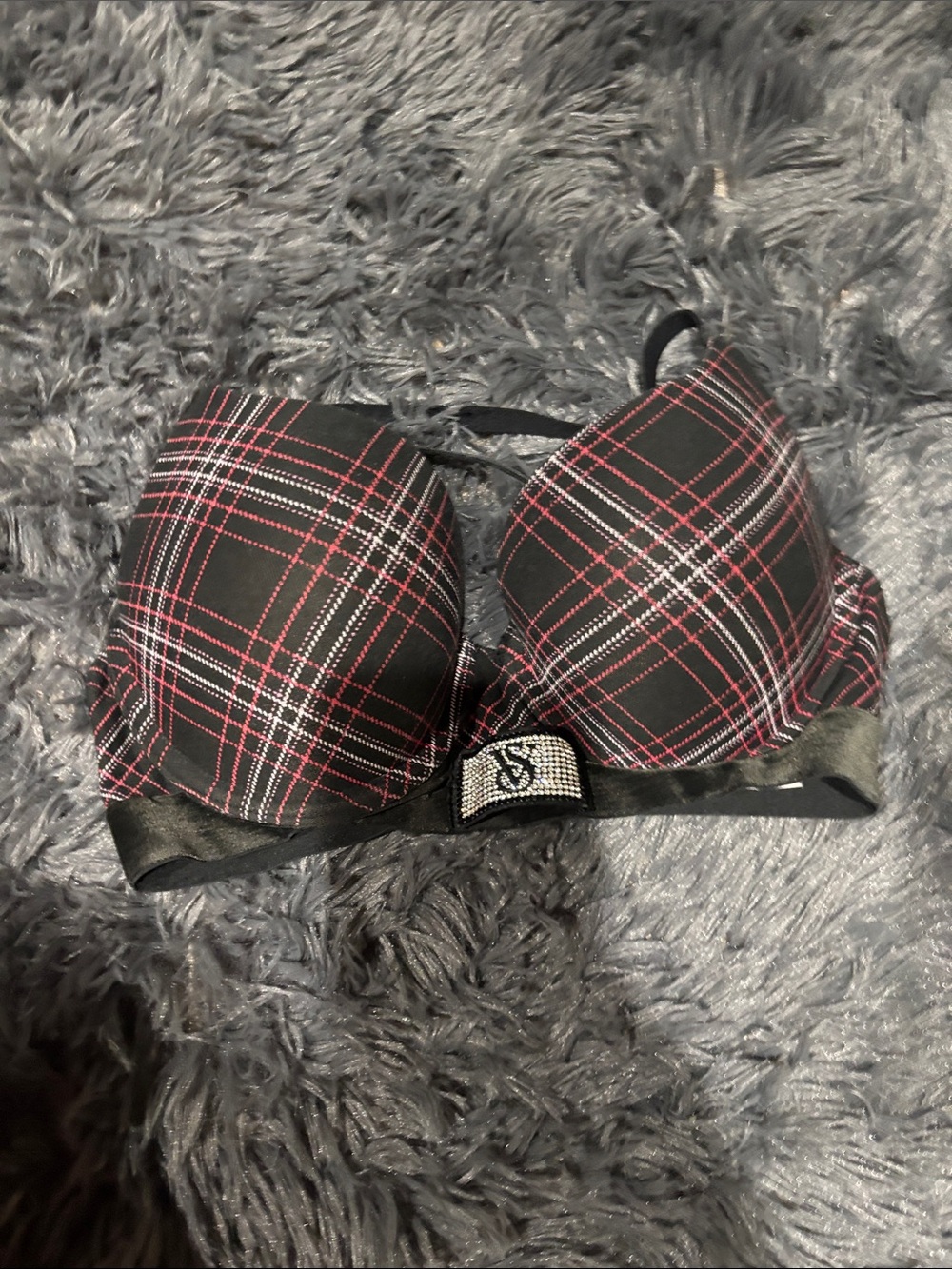 Victoria's Secret Black Bra with Pink Stitching